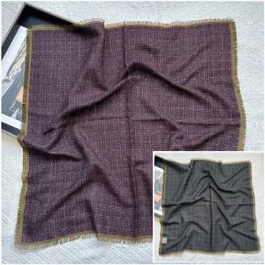 【Jun Jun】特價 真絲羊毛雙面雙色方巾 圍巾 領巾 65*65cm(小香風)