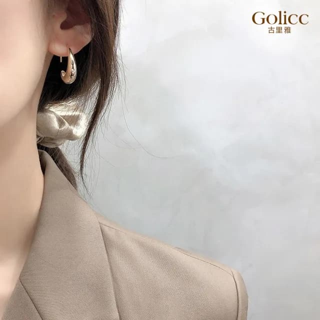 【Golicc】耳環 韓國 東大門 弧形(99購物限定 生日 飾品 耳釘 耳飾 耳墜 禮物)