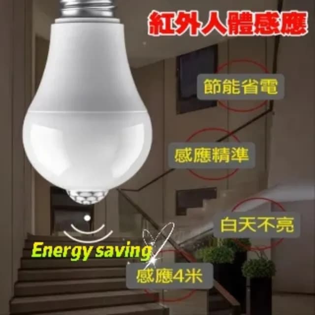 【璀璨明月】智能人體感應LED燈泡12W(點選二組 加贈1組 寄出3組)