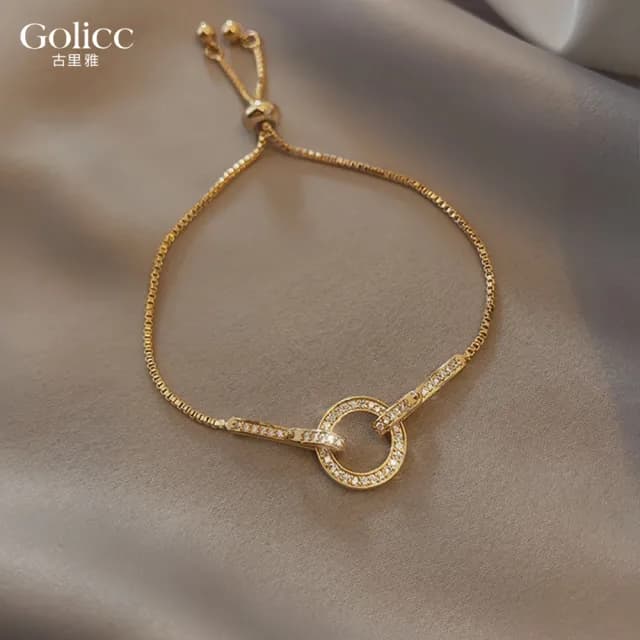 【Golicc】手鍊 滿鑽 圓環(七夕 情人節 生日 手環 手繩 首飾 飾品 禮物)