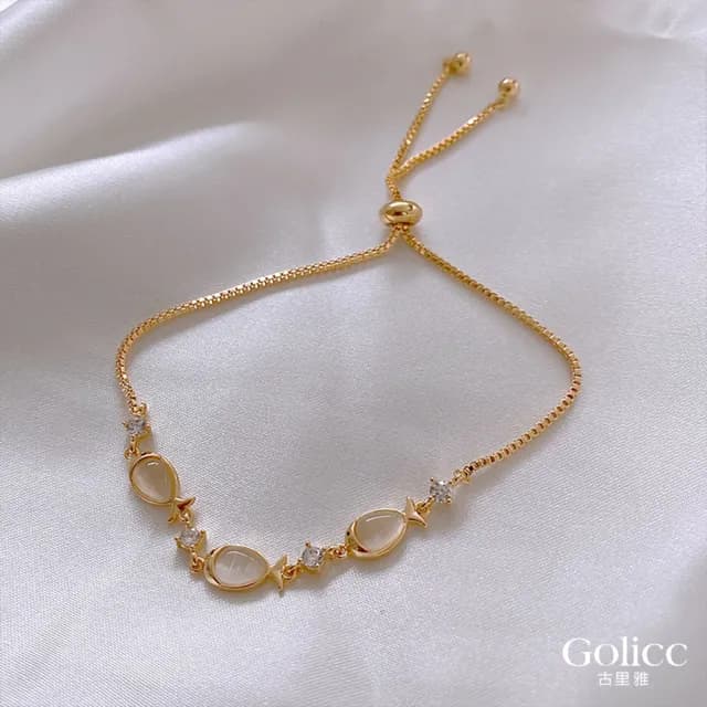 【Golicc】手鍊 簡約 貓眼(七夕 情人節 生日 手環 手繩 首飾 飾品 禮物)