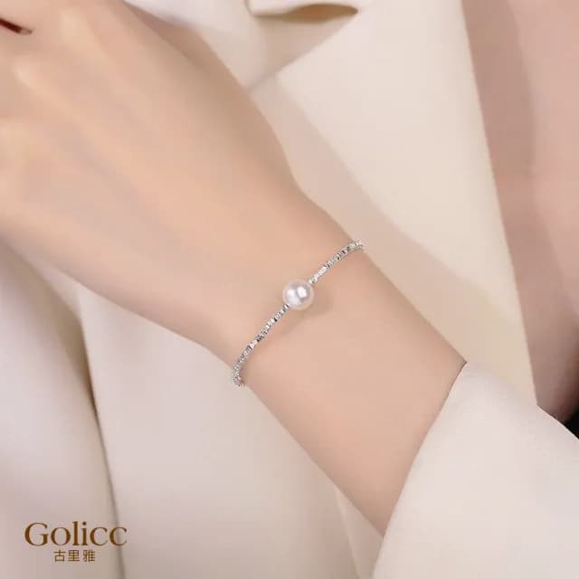 【Golicc】輕奢碎銀子 柔美珍珠手鍊(99購物限定 生日 手環 手繩 首飾 飾品 禮物)