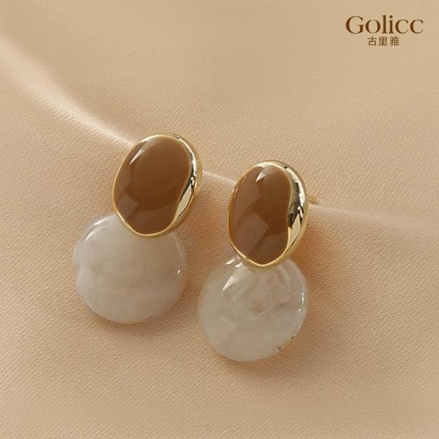 【Golicc】耳環 氣質 復古 圓形(母親節 生日 情人節 飾品 耳釘 耳飾 耳墜 禮物)