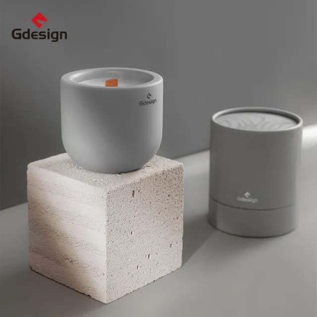 【Gdesign】簡約灰泥系質感香氛蠟燭 175g(香氛蠟燭、花香蠟燭、融蠟燈、多巴胺、擴香、情人節禮物)