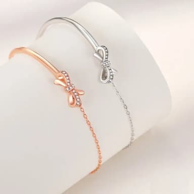 【Porabella】925純銀 蝴蝶結手鍊 輕奢ins小香風 滿鑽少女心手鏈 情人節禮物 Bracelets