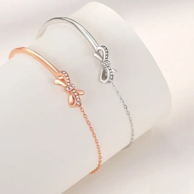 【Porabella】925純銀 蝴蝶結手鍊 輕奢ins小香風 滿鑽少女心手鏈 情人節禮物 Bracelets