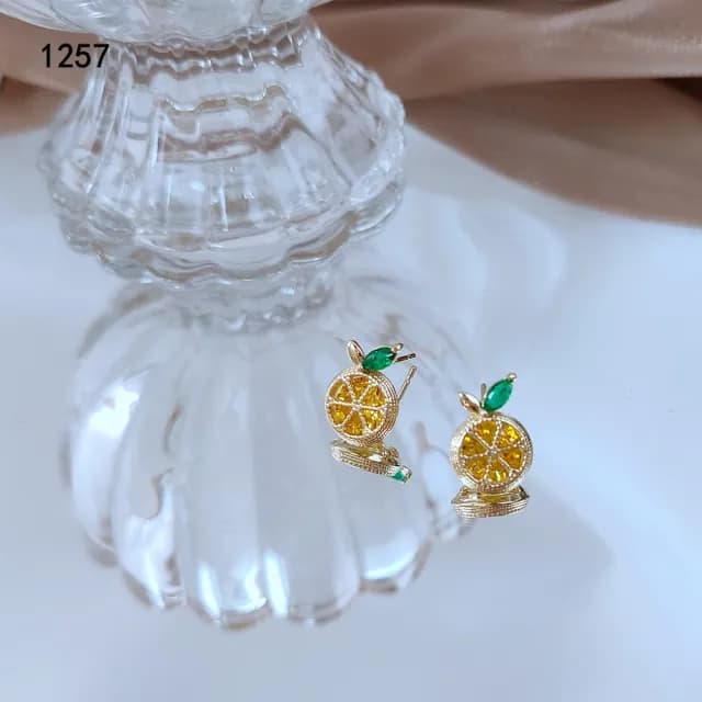 【TWINKLE】耳環 海島特輯｜微鑲鋯石鳳梨櫻桃925銀針耳環#TW0228(925銀針)