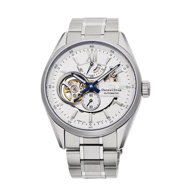 【ORIENT 東方錶】ORIENT STAR東方之星 OPEN HEART系列 鏤空機械錶 鋼帶款  綠色 - 41.0mm(RE-AV0113S)