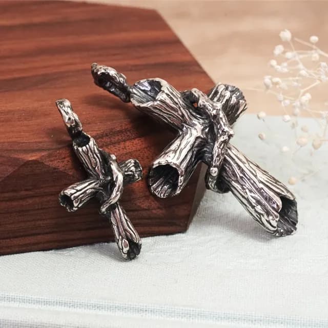 【ART64】森木十字架 大款 925純銀項鍊(男生項鍊 十字架項鍊 情人節禮物)