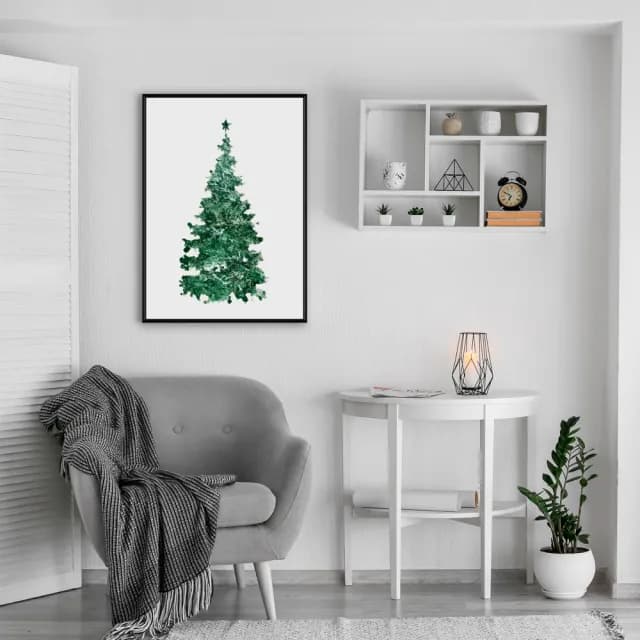【菠蘿選畫所】白色聖誕節II - 50x70cm(聖誕節禮物/臥室佈置/玄關掛畫)