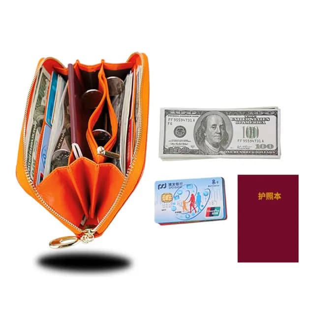 【Starshop】荔枝紋手拿包 真皮皮夾 牛皮皮包 長夾 女士皮夾 男士錢包 拉鏈錢包 大容量證