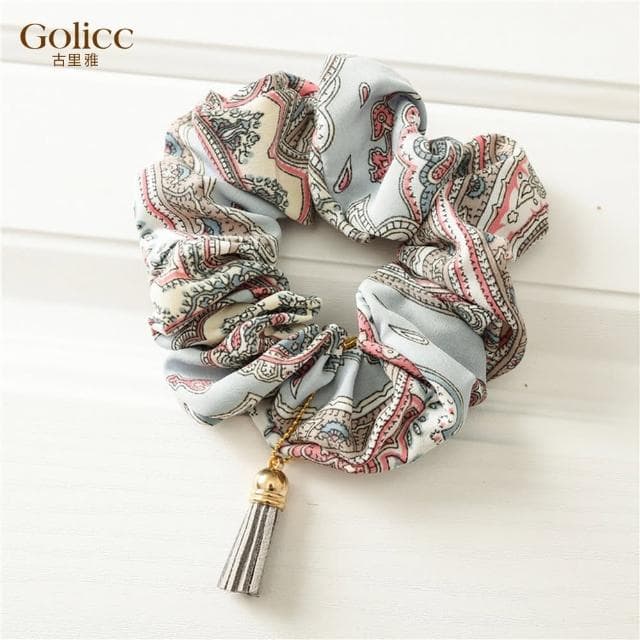 【Golicc】髮圈 歐美款 復古 流蘇 吊墜 大腸圈(618 七夕 情人節 生日 髮飾 頭飾 鯊魚夾 抓夾 禮物)