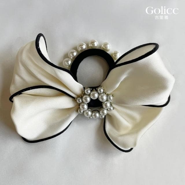 【Golicc】髮圈 韓版 小香風 珍珠 蝴蝶結 馬尾髮圈(母親節 生日 情人節 髮飾 頭飾 大腸圈 髮夾 禮物)