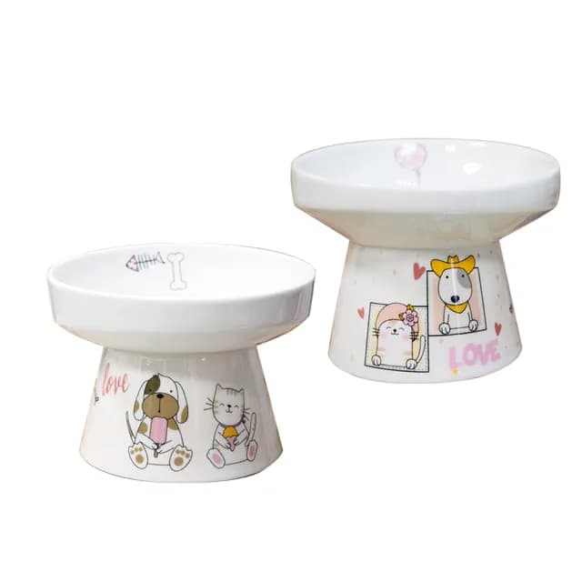 【Pans】寵物護頸瓷碗M號(寵物碗 狗碗 貓碗 寵物餐具)