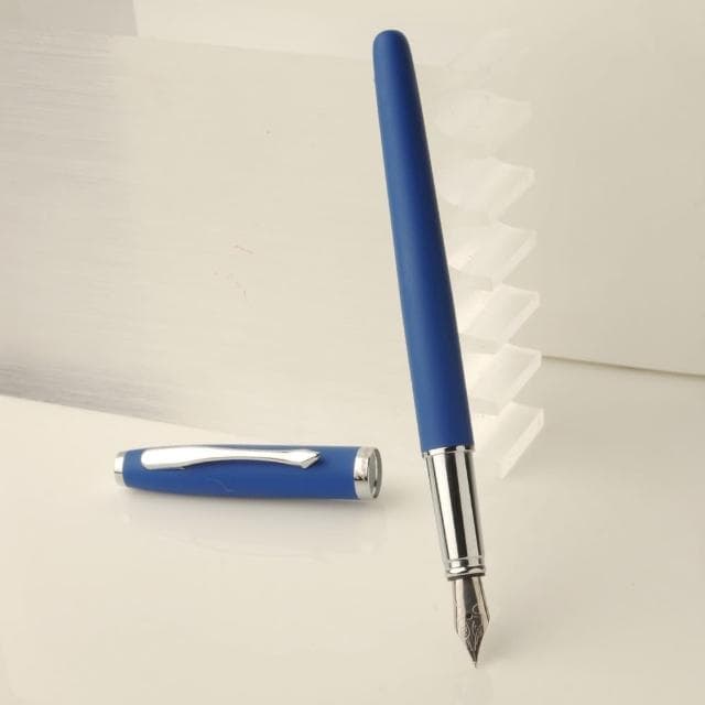 【ZA Zena】不羈的橡皮漆系列 鋼珠筆與鋼筆 一筆二用 豪華禮盒 海藍(畢業禮物)