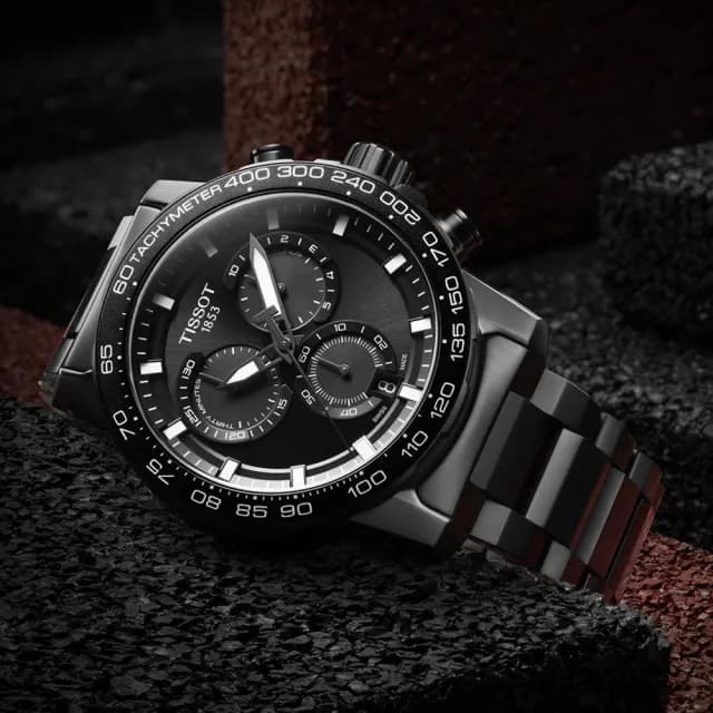 【TISSOT 天梭 官方授權】SUPERSPORT CHRONO 三眼計時手錶-45.5mm 情人節 禮物(T1256173305100)