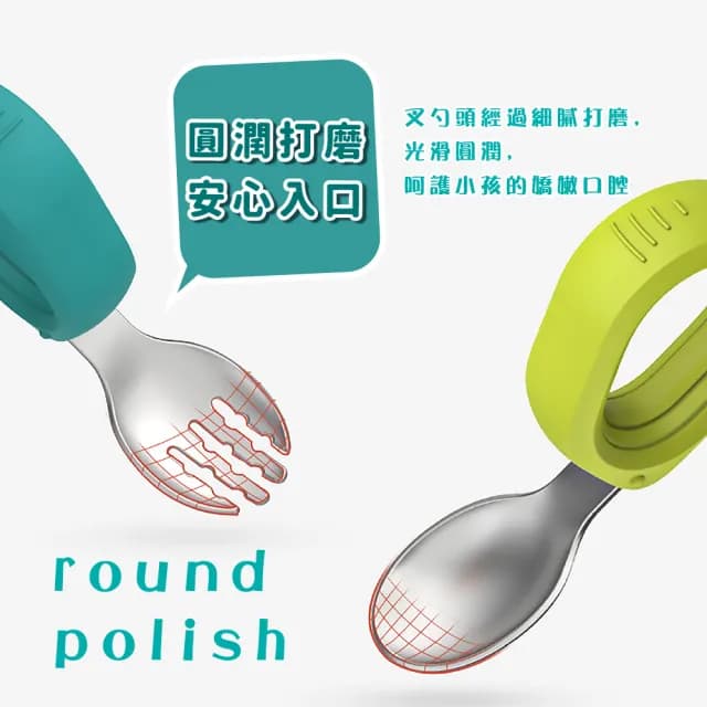 【自主進食】寶寶副食訓練勺-2入(湯匙 叉子 學習餐具 寶寶餐具 兒童餐具 學吃飯 輔助勺)