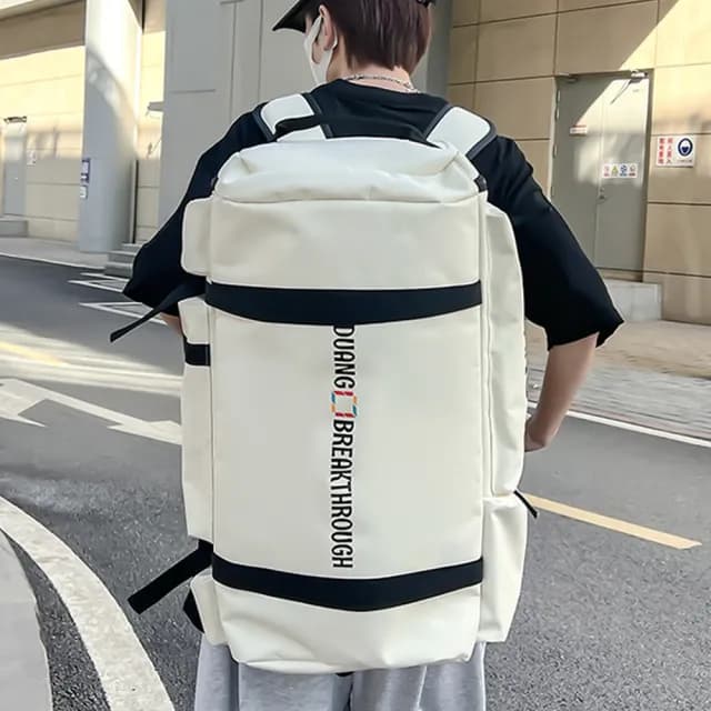 【SUNORO】牛津布大容量時尚旅行包 運動健身包 後背包 單肩斜挎包 行李袋 手提包(交換禮物/情侶
