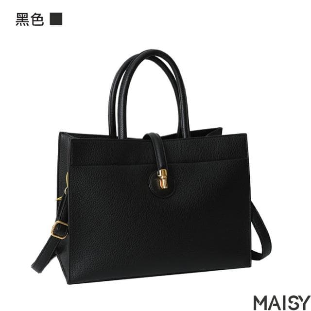 【MAISY】母親節禮物 輕奢淑女款質感通勤手提包(現+預  黑色／棕色／卡其色)