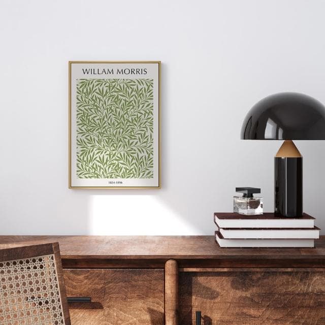 【菠蘿選畫所】William Morris 綠柳-42x60cm(復古綠色掛畫/裝飾畫/開店送禮/森林圖騰)