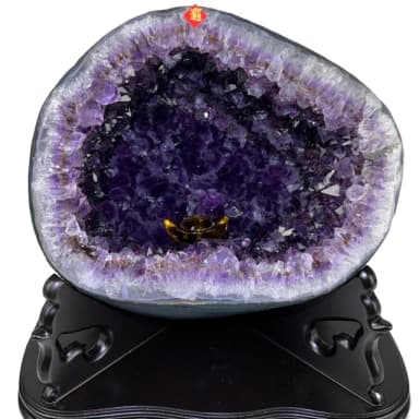 【恬芯晶品】10.62kg巴西頂級紫晶圓洞聚寶盆AM60(桌上型聚財招財貴人開運風水擺件帝王紫水晶洞新居禮物)
