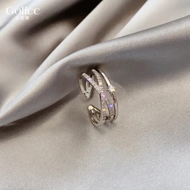 【Gulicc】戒指 韓國 時尚 鑲鑽 開口 食指戒(雙11 聖誕節 生日 造型戒 食指戒 尾戒 禮物)