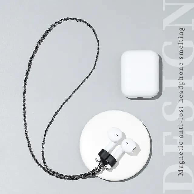 【掛脖防掉】磁吸式防丟耳機鍊(眼鏡鍊 藍芽耳機 無線耳機 airpods 項鍊 口罩鏈 鍊子 鏈子 防丟鍊 掛鍊)