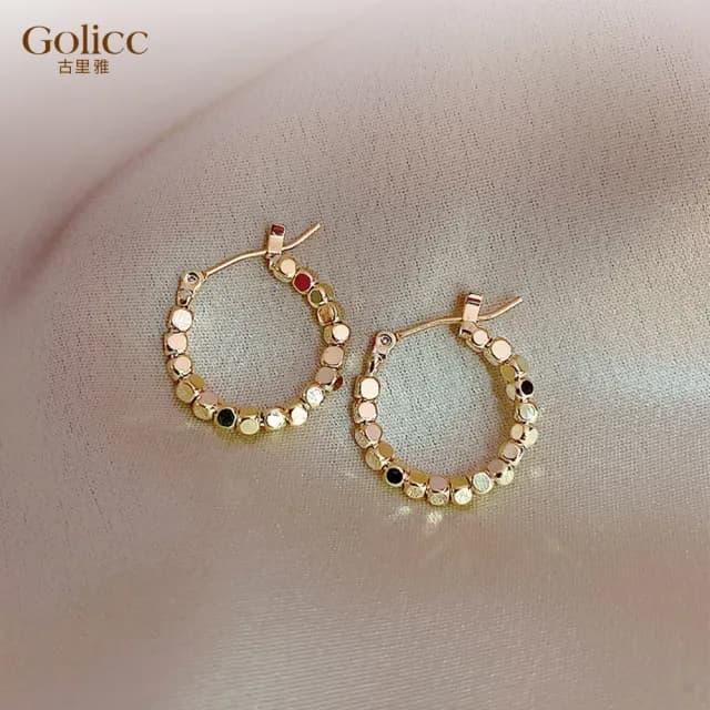 【Golicc】耳環 復古 港風(七夕 情人節 生日 飾品 耳飾 耳墜 禮物)