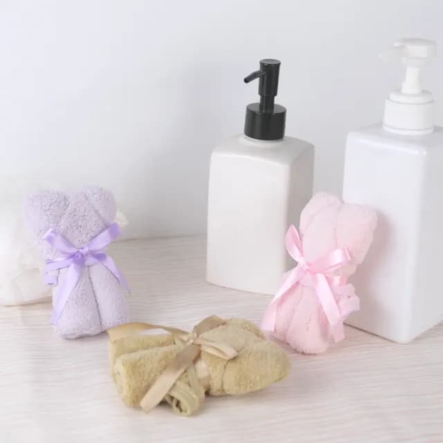 【樂居家】珊瑚絨 小熊造型毛巾-5入組(婚禮小物 交換禮物 畢業禮物 實用小物 伴手禮 新居禮物 小熊毛巾)