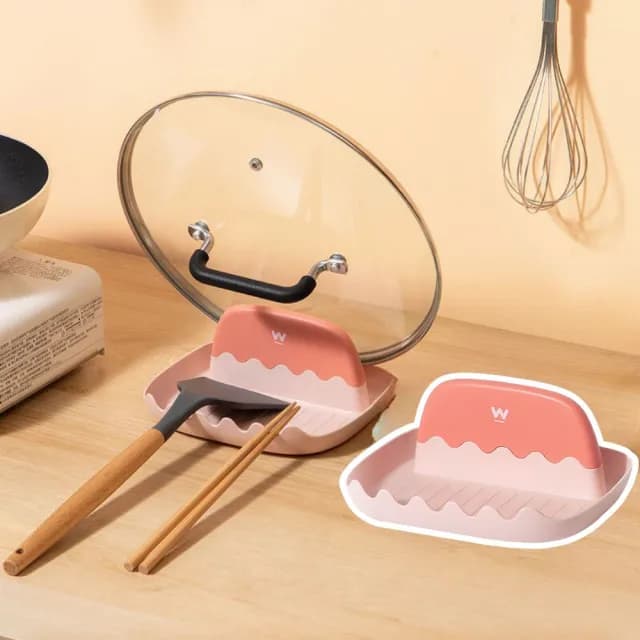 【廚房小物】雙色家用鍋蓋架鍋鏟架(瀝水置物架 收納架 湯勺架 湯勺墊 筷子架 湯匙架 餐具墊 放置架 瀝水架)