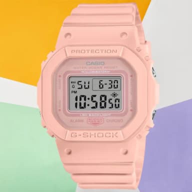 【CASIO 卡西歐】G-SHOCK WOMEN 時尚休閒方形電子腕錶 畢業禮物 送禮 推薦(GMD-S5600BA-4)