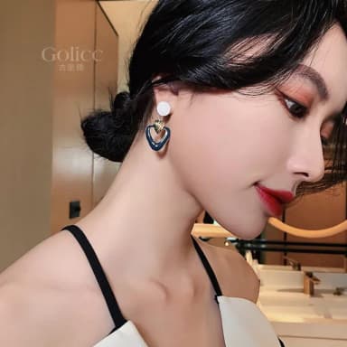 【Golicc】耳環 復古 愛心(618 七夕 情人節 生日 飾品 耳釘 耳飾 耳墜 禮物)