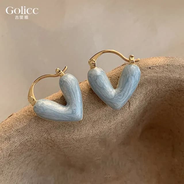 【Golicc】耳環 愛心(七夕 情人節 生日 飾品 耳釘 耳飾 耳墜 禮物)