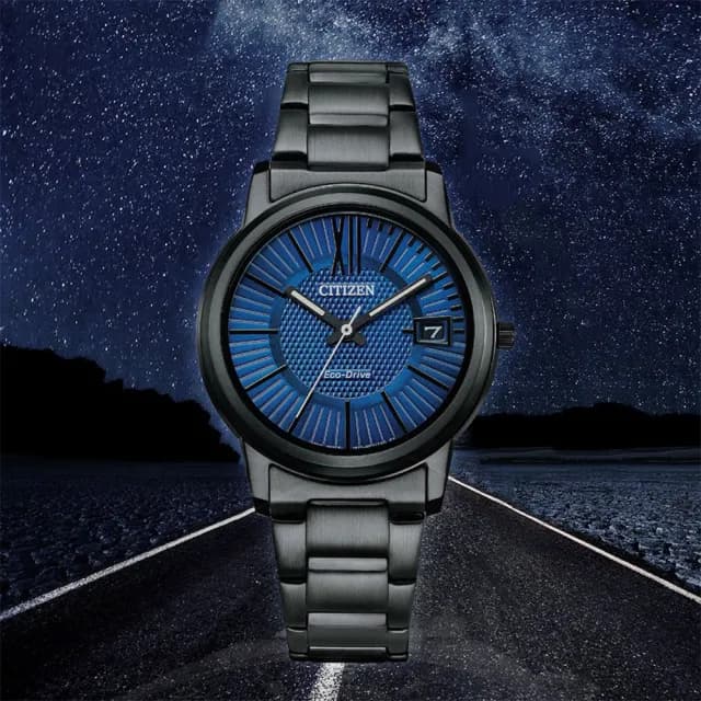 【CITIZEN 星辰】光動能簡約大三針女錶-海軍藍/33.3mm 手錶 送禮 推薦(FE6017-85L)