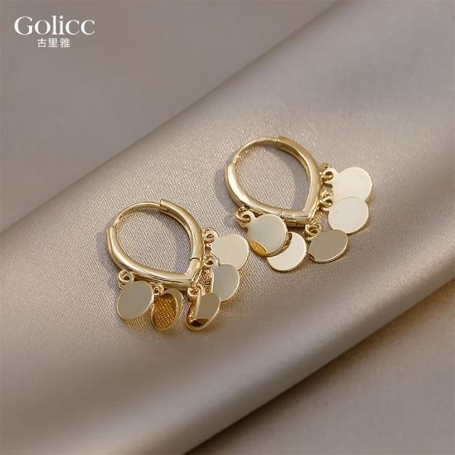 【Golicc】耳環 簡約 小巧 圓片(母親節 生日 情人節 飾品 耳釘 耳飾 耳墜 禮物)
