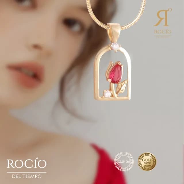 【ROCiO】輕奢名媛經典鍍金色調系列頂級閃耀小王子玫瑰項鍊百搭款(母親節閨蜜生日情人節女友禮物)