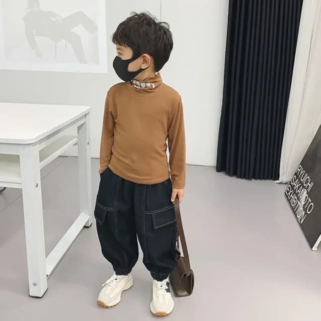 【橘魔法】美式丹寧牛仔工作褲(工裝褲 縮口褲 牛仔褲 長褲 褲子 大童 男童 女童 童褲 兒童 童裝)