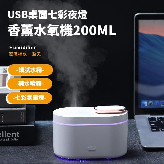 【空氣加濕】USB變色小夜燈迷你香薰機(霧化水氧機 薰香機 香氛機 精油擴香機 氛圍燈 加濕器 交換禮物)