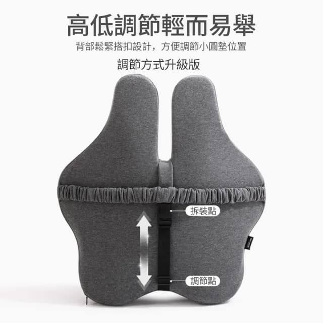 【YOLU】人體工學護背可調節記憶棉腰靠墊 辦公室孕婦座椅護腰墊 靠腰墊(椅背墊/上班族/開學必備 交換禮物)