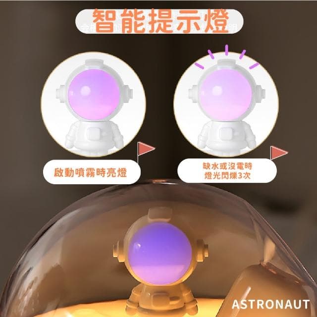 【水星】USB太空人加濕器(居家 擺飾 靜音霧化 香薰機 加濕機 香氛機 小夜燈)