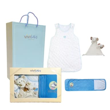 【VIVIBABY】100%純棉 新生兒禮盒 彌月禮盒 送禮自用 嬰兒禮盒(親膚透氣 100%MIT台灣製造)