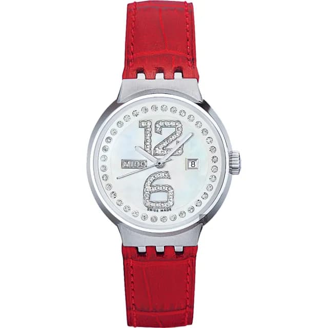 【MIDO 美度】官方授權 All Dial Lady 真鑽機械女錶-珍珠貝x紅/29mm 手錶 禮物 推薦(M73304397)