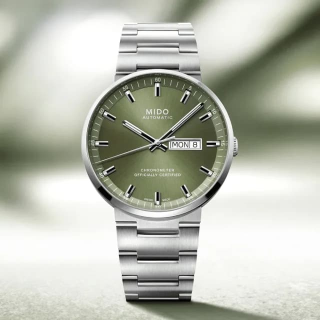 【MIDO 美度】官方授權 Commander 香榭系列天文台機械錶-綠/42mm 手錶 送禮 推薦(M0316311109100)