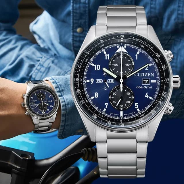 【CITIZEN 星辰】Chronograph系列 時尚光動能計時腕錶 七夕 情人節 送禮 推薦(CA0770-81L)