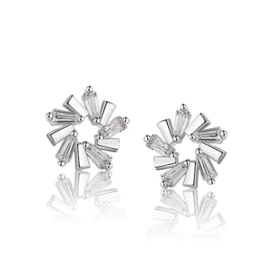 【WINGS】冰雪戀 花式車工擬真鑽耳環(清奢 質感 送禮 禮盒 聖誕 聖誕禮物 交換禮物)