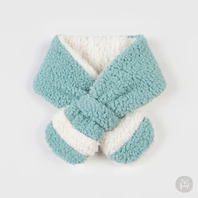 【Happy Prince】韓國製 Natty薄荷綠雪絨內裡嬰兒童圍巾(保暖寶寶圍脖圍兜口水巾)