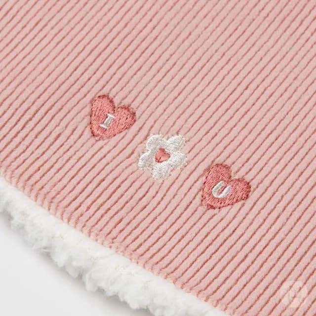 【Happy Prince】韓國製 Christine愛心粉雪絨內裡嬰兒童圍兜(保暖寶寶圍脖圍兜口水巾)