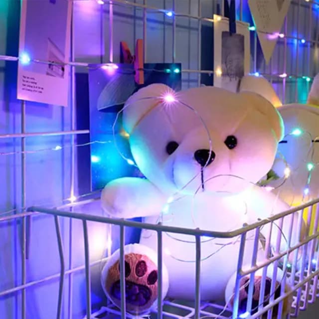 【gin gin】三檔閃燈 LED 銅絲燈 2米 5入(燈串 裝飾燈串 聖誕燈 聖誕節裝飾 交換禮物 求婚佈置 派對佈置)