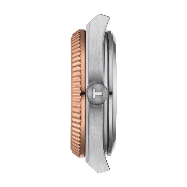 【TISSOT 天梭 官方授權】PRX系列 18K金 70年代復刻機械女錶 母親節 禮物 送禮(T9312074133600)