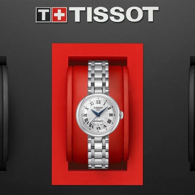 【TISSOT 天梭 官方授權】Bellissima 羅馬機械女錶-29mm 母親節 禮物 送禮(T1262071101300)